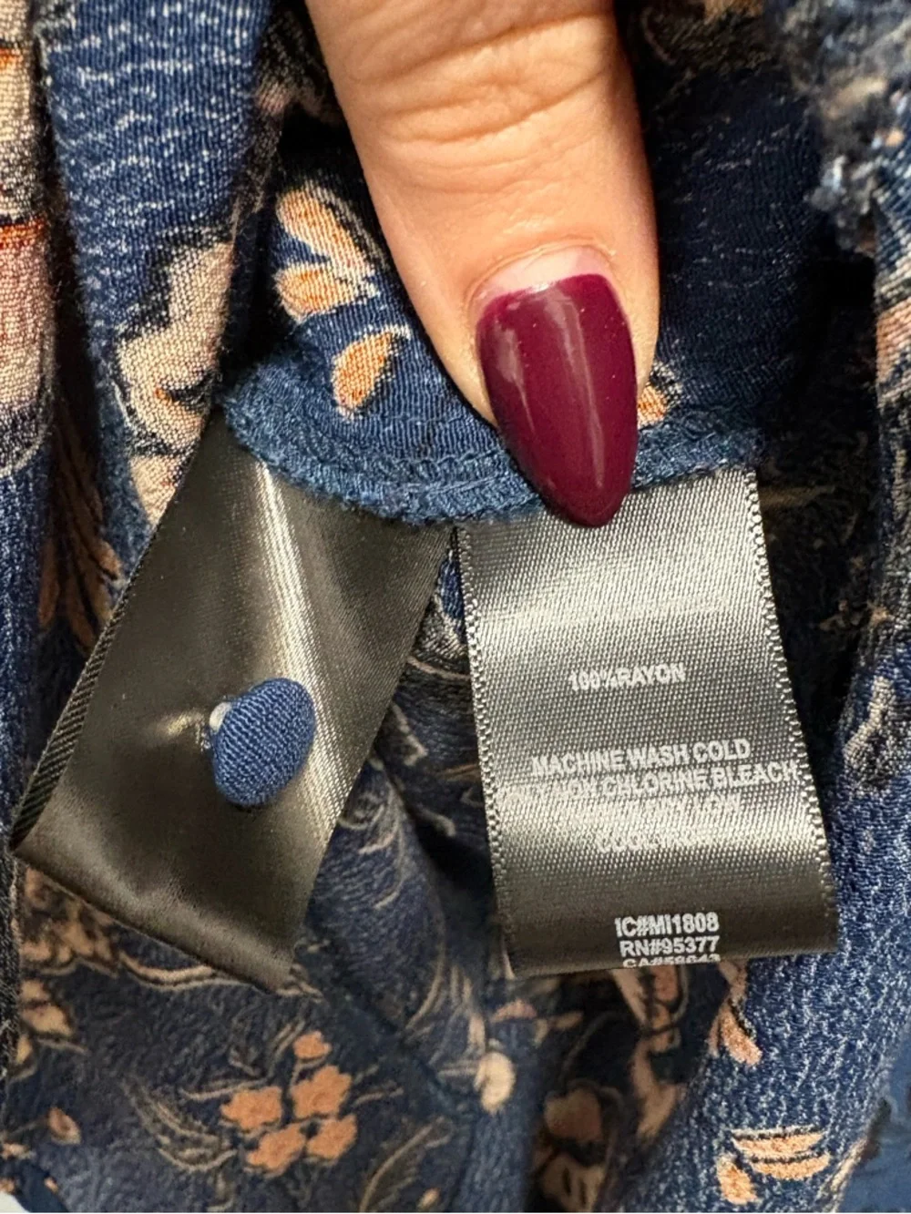 Anthropologie- Sanctuary Blue Floral V-Neck Mini Dress - Picture 9 of 10